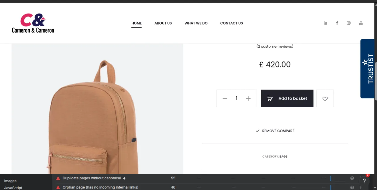 Old site WooCommerce product page — jacket